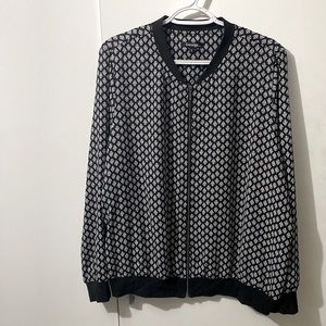 Black and White print lightweight bomber